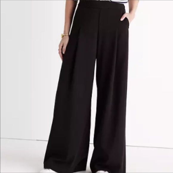 Madewell Pants - Madewell Caldwell Black High Waisted Pull-On Trousers Size Small